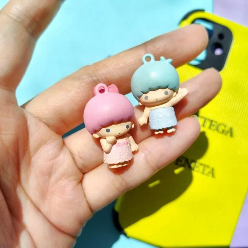 Sanrio Lala Kiki Little Twin Star Dolls Pendants Cartoon Model DIY Keychain Toys Girls Boys Gifts