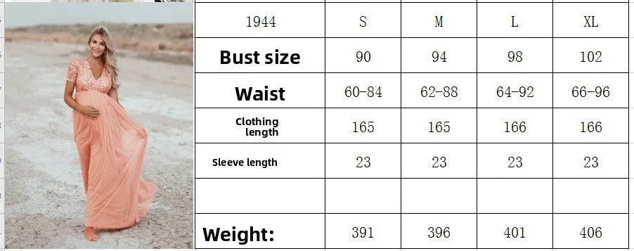Dress for Pregnant Women Maternity Photoshoot Pregnancy Short-sleeved Round-neck Photography Long Dress Clothing Clothes - view 6