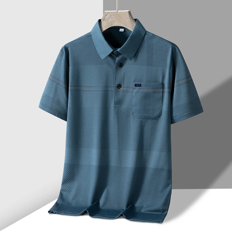 TFETTERS 2026 Summer Polo Shirt Men All-match Real Pocket Design Short Sleeve Turn Down Collar Camisa Social Dady Tops