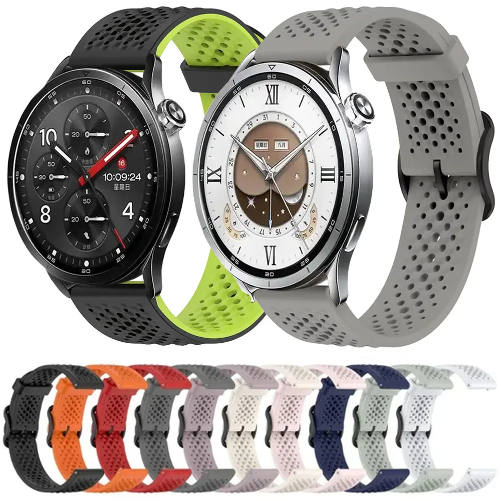 20/22mm Original Silicone Strap for Xiaomi Watch 5 S5 S4 Sport Liquid Breathable Bracelet Band for Huawei Watch Ultimate 2 Belt