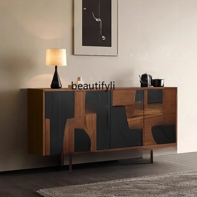 

Medieval solid wood porch cabinet living room, locker French retro style, storage, locker