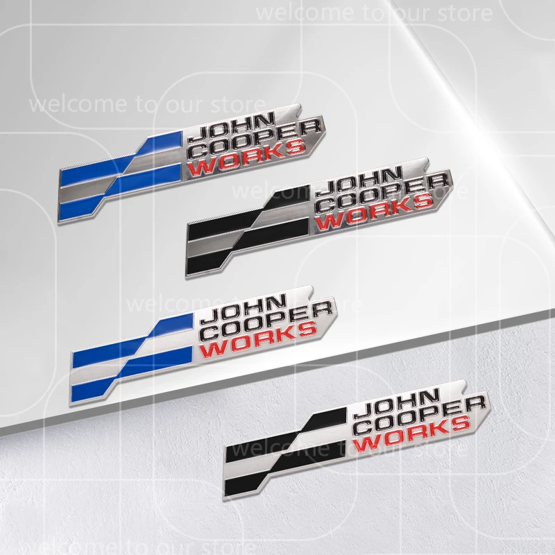 3D New JCW Car Sticker Front Grille Zinc Alloy Emblem For Mini Cooper S U25 J01 J05 Aceman F66 F65 F67 Rear Trunk Badge Decal - view 4