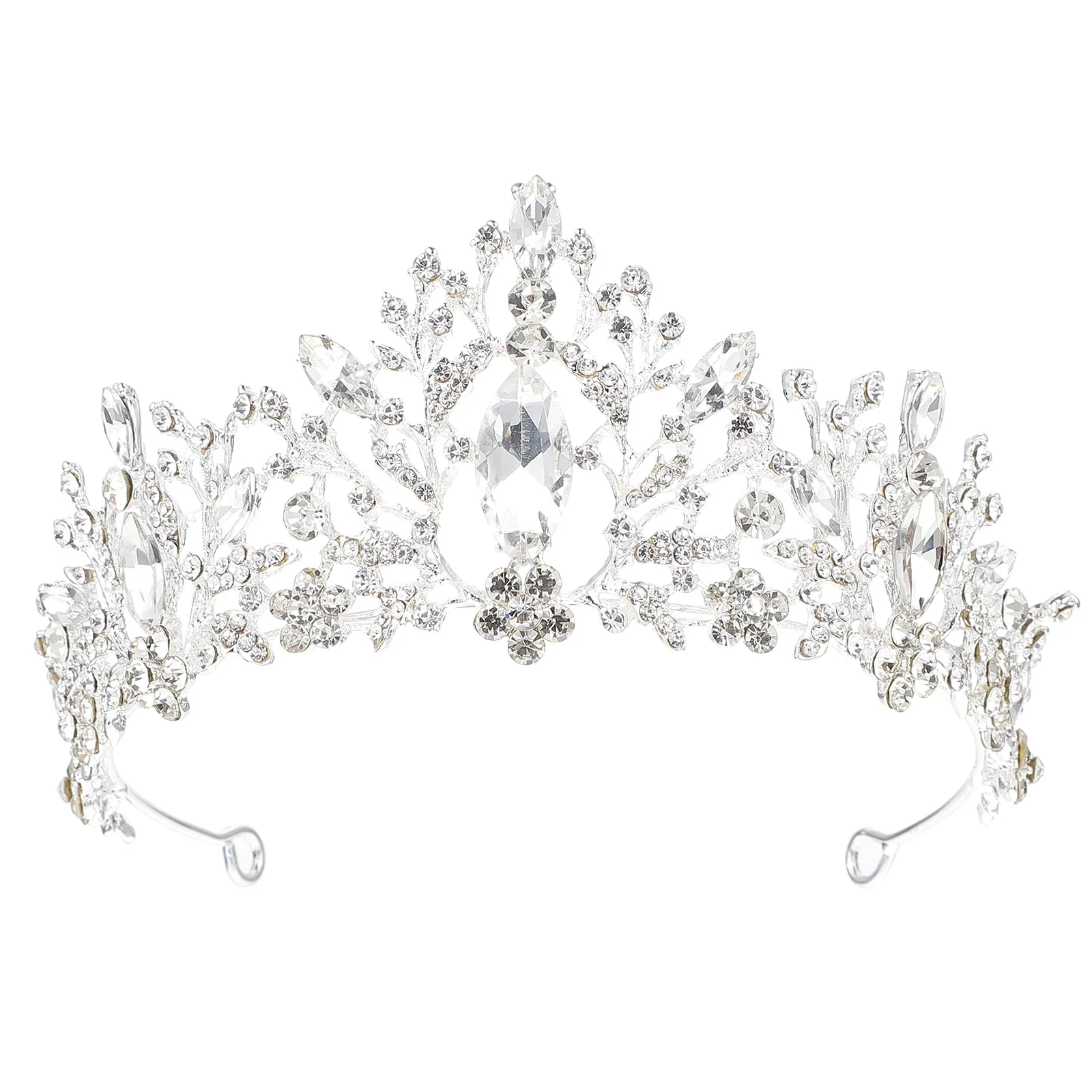 

Rhinestone Crown Hair Ornament For Women Bridal Wedding Headdress Fashion Tiara Party Decor Stylish Retro Baroque