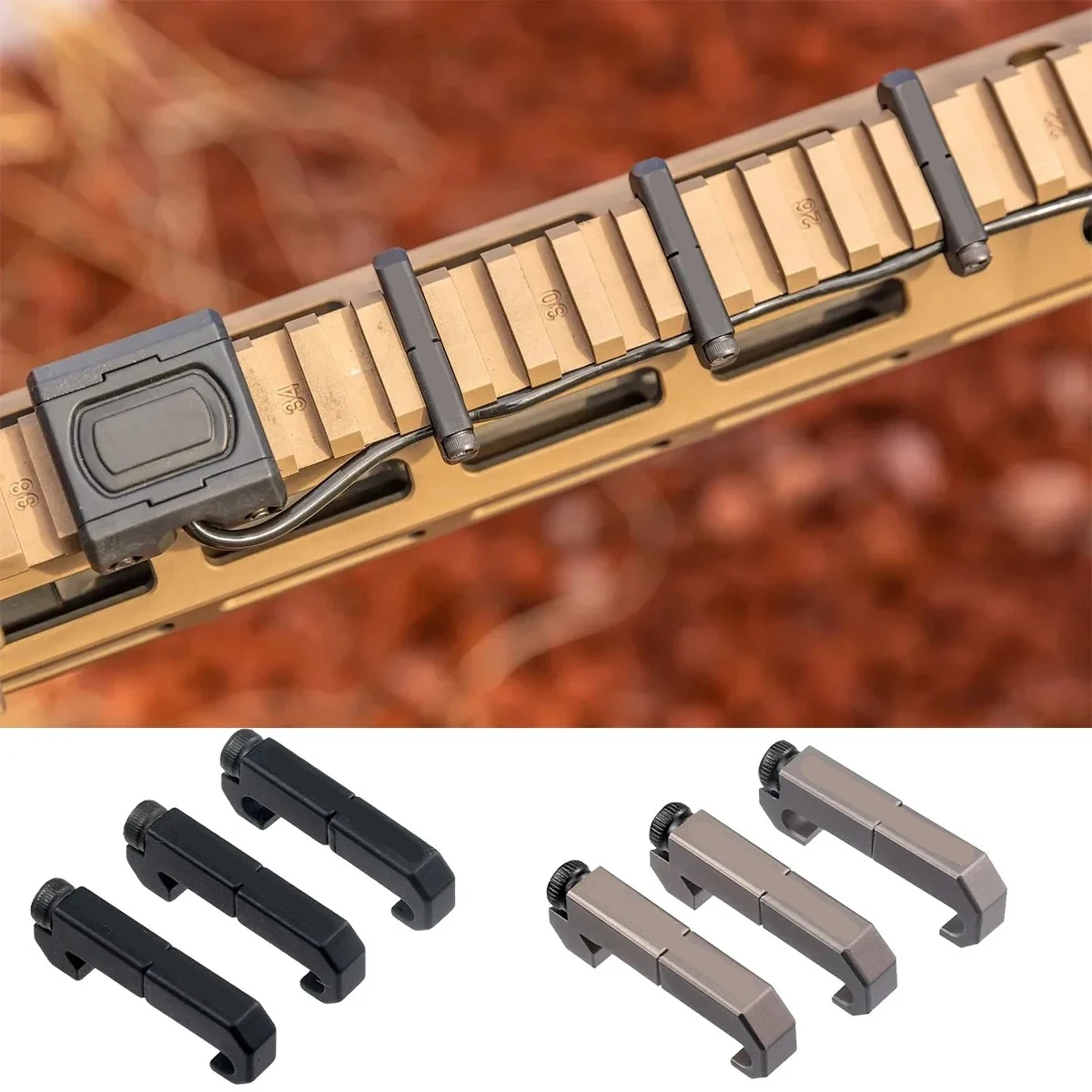 3Pcs Tactical Arson Machine Cable Management MLOK WireGuide System For SF M300 M600 PEQ Scout Light Switch Cable Picatinny Clip