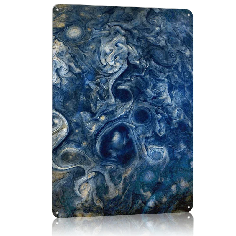 Jupiter Blues Space Metal Poster Bar Accessories for Home Decor Custom Aluminum Metal Signs for Wall Art Decoration Room Items