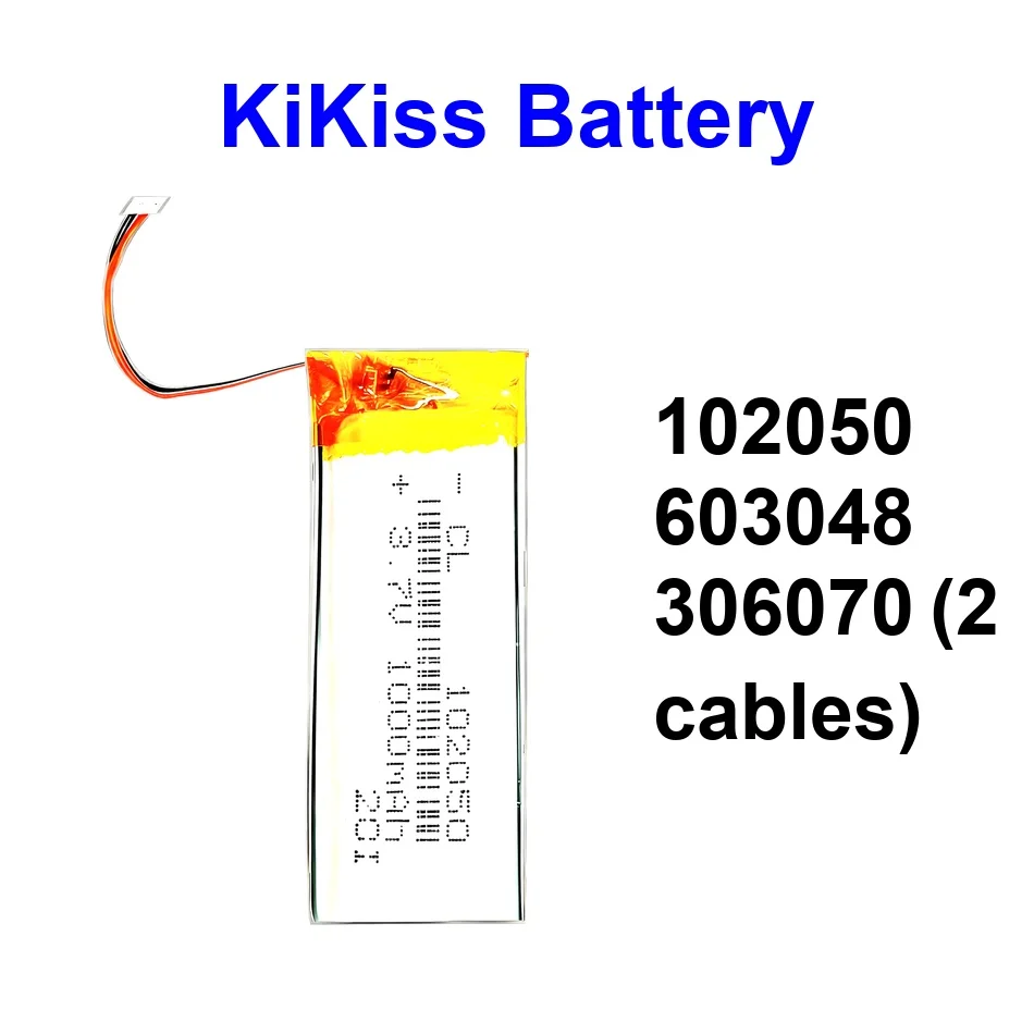 

Сменный аккумулятор премиум-класса 306070 (2 кабеля) 603048 102050 900-1500 мАч для PDA, PSP, светодиодных фонарей, GPS-устройств