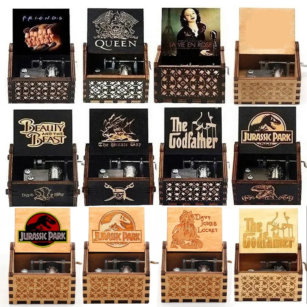 2026 جديد صندوق تشغيل الموسيقى التذكارية كرنك اليد هدية عيد هدية الكريسماس خشبية الملكة صندوق تشغيل الموسيقى النمر الوردي صندوق تشغيل الموسيقى #1