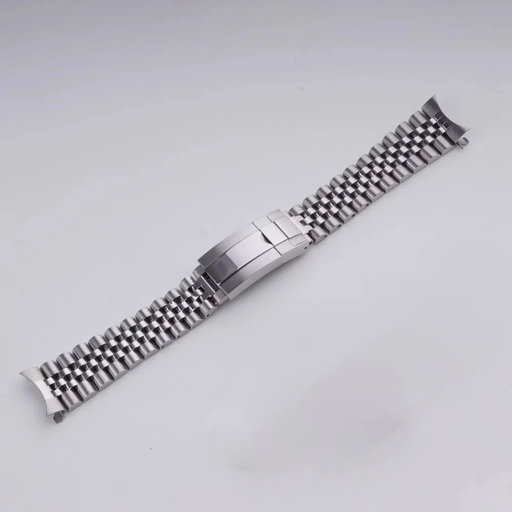 

Rolamy 20mm Jubilee Hollow Endband with Oyster Deployment Clasp Stainless Steel WatchBand For Seiko Presage SSA343 Cocktail Time