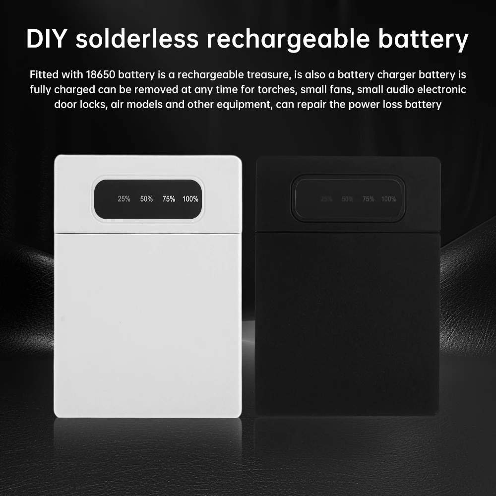 

4x18650 Battery Charge Storage Box 5V 2A 10W Dual USB Type C DIY Power Bank Case 18650 Charging Treasure Sets Soldering-free