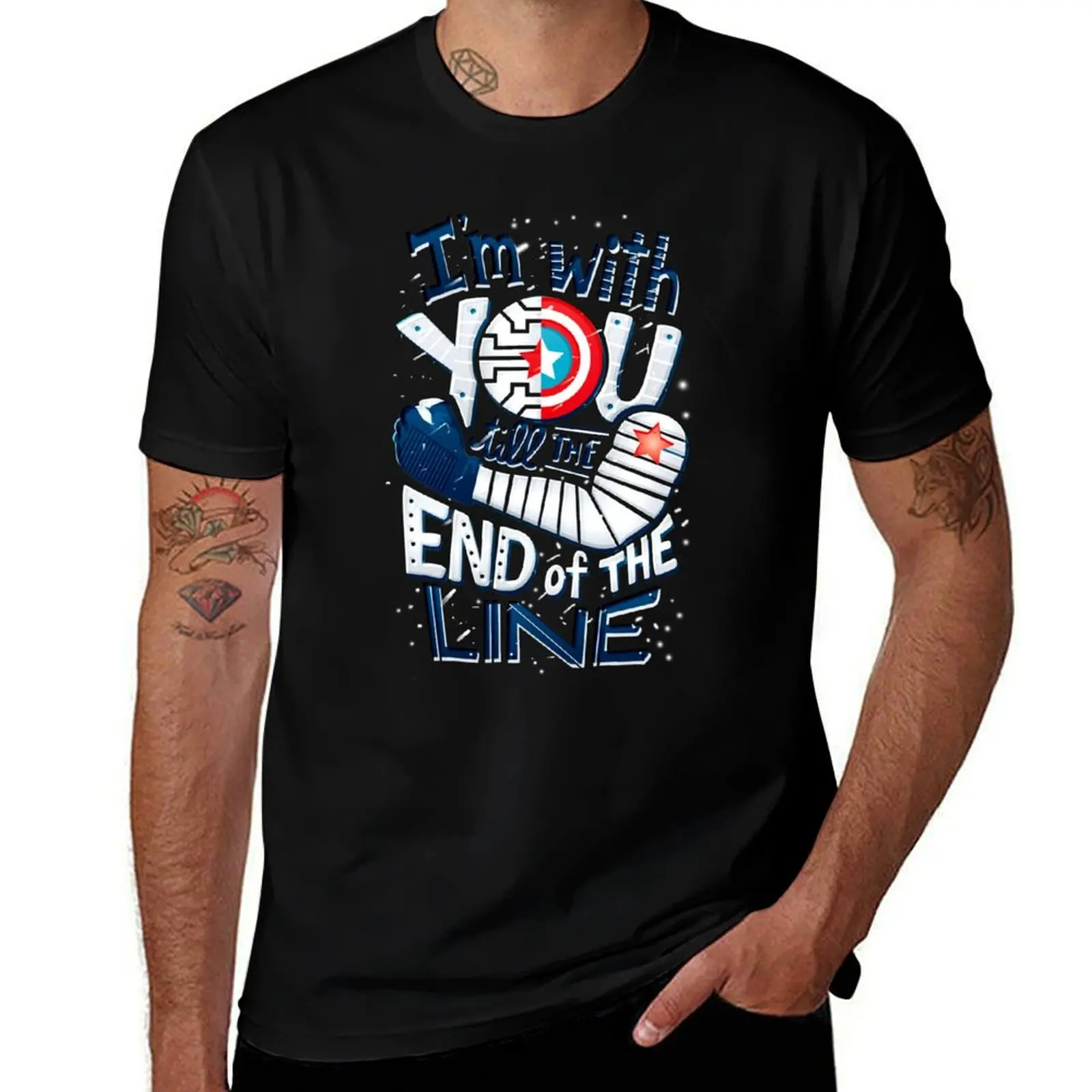 

Winter-Soldier-I'm-with-You-Till-The-End-of-The-Line-Shirt T-Shirt man graphic t shirt t shirts for man pack cotton T-Shirt