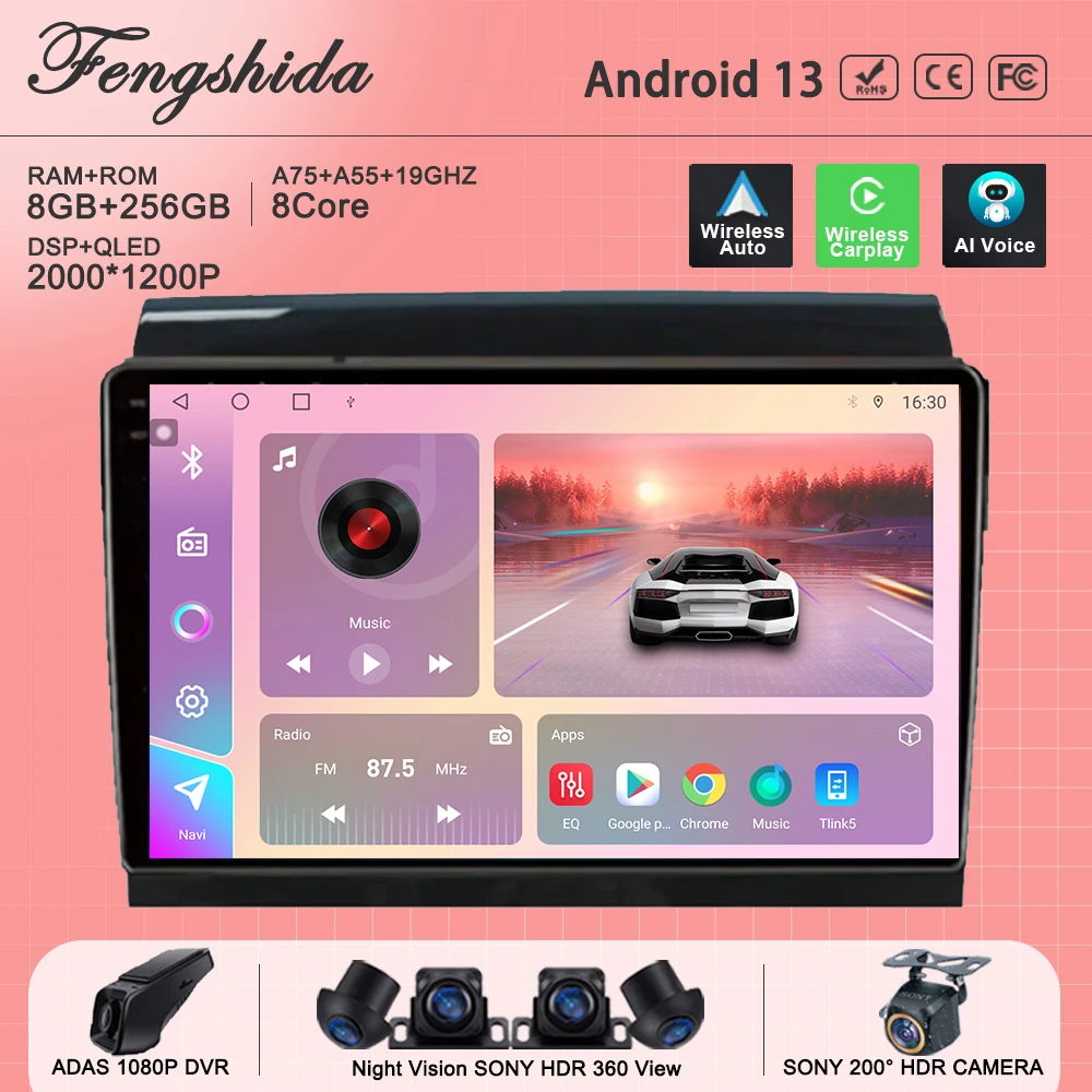 

7862 CPU Android 13 For Fiat Ducato Jumper Boxer 2006-2018 Auto Radio multimedia player navigation GPS No 2din DVD Dash Cam 5G