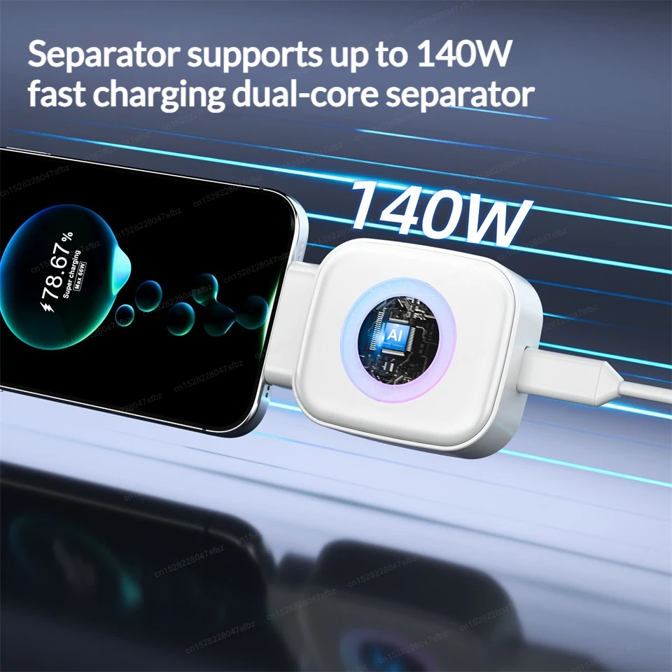 

Type-C Charging Separator AI Intelligent Power-Off Charge Adapte Universal Separator Charger Accessories for Android IOS X01