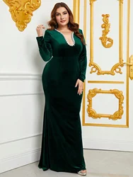 Plus Rhinestone Detail Mermaid Hem Velvet Bridesmaid Dress