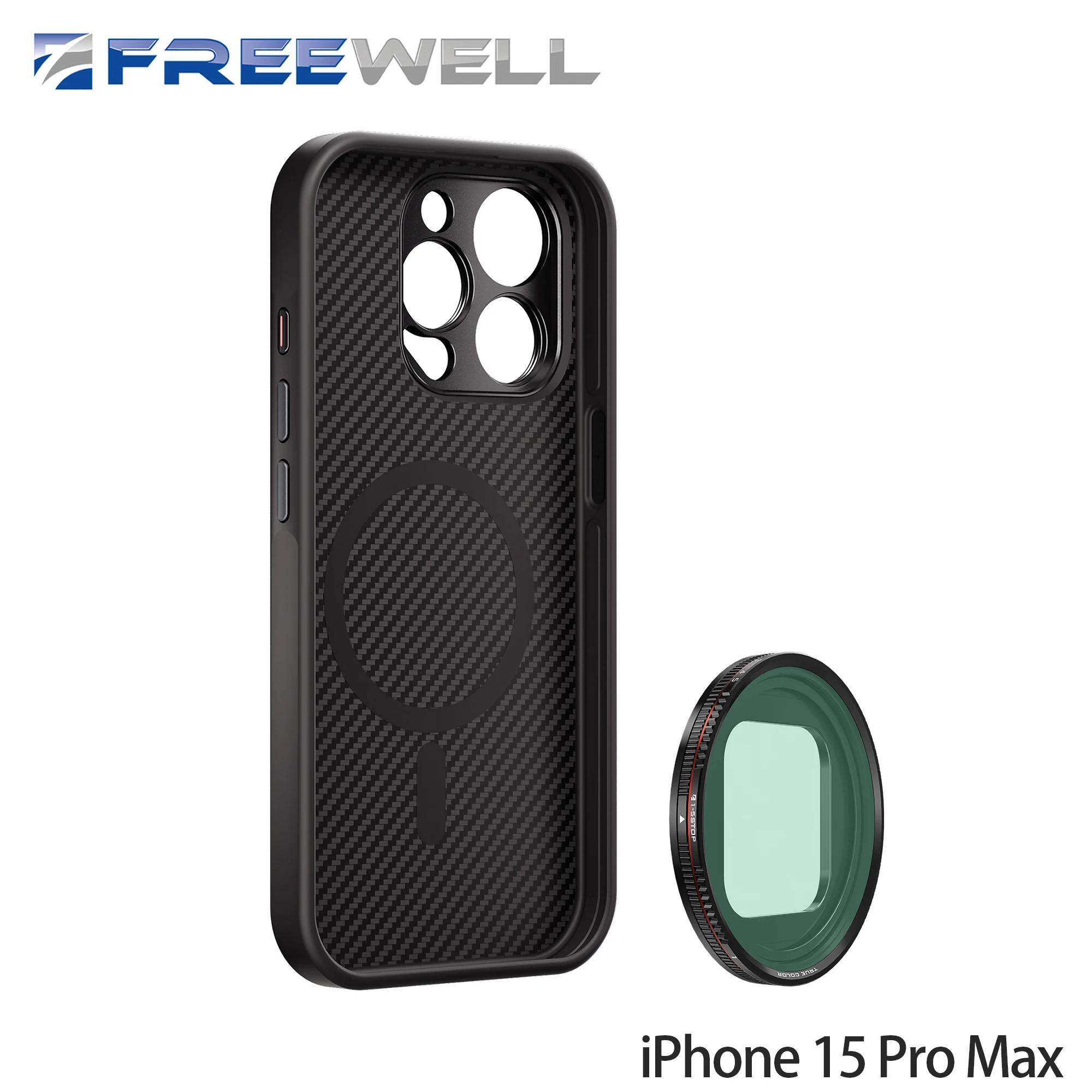 Freewell Sherpa basisset met VND-filter en telefoonhoesje met 17 mm bevestiging voor iPhone 18/17/16/15 Pro & Pro Max, fotografiemateriaal.