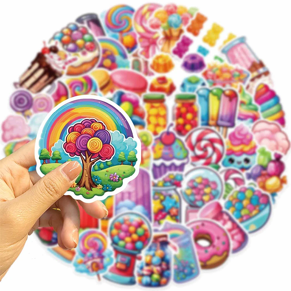 

10/30/50pcs Cute Cartoon Rainbow Candy Stickers Colorful Aesthetic Decals DIY Phone Notebook Laptop Decoration Sticker Toy Gift