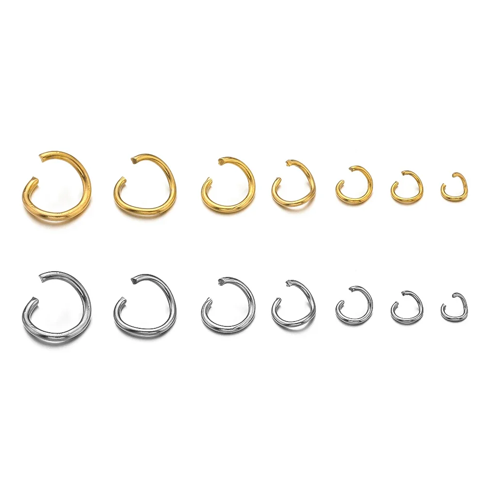 100-200pcs Stainless Steel Open Jump Rings Split Rings Connectors for Diy Jewelry Finding Making Accessories Wholesale Supplies