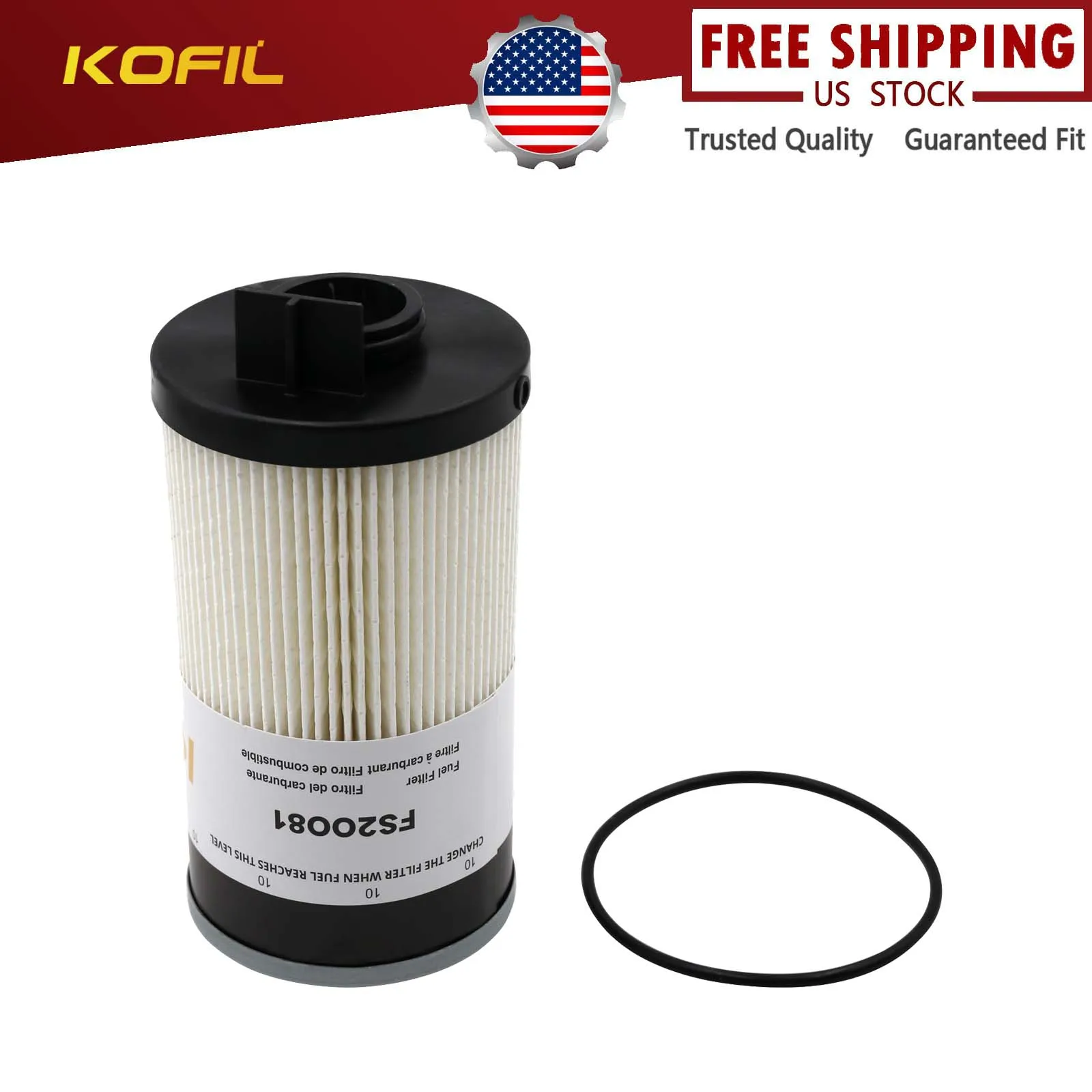 

FS20081 Fuel Water Separator Filter for 2017 Cummins ISB and ISL DD5 DD8 engines Replace PF46171 L20081 A245007 RH32032 SF57030