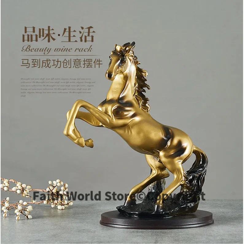 

GOOD LUCK HOME OFFICE Company SHOP ROOM TOP COOL Success GOOD LUCK Money Drawing gold horse decorative FENG SHUI statue