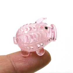 Murano Glass Pig Mini Figurine Different Style Cute Animal Tiny Statue Craft Ornament Home Fairy Garden Living Room Kawaii Decor