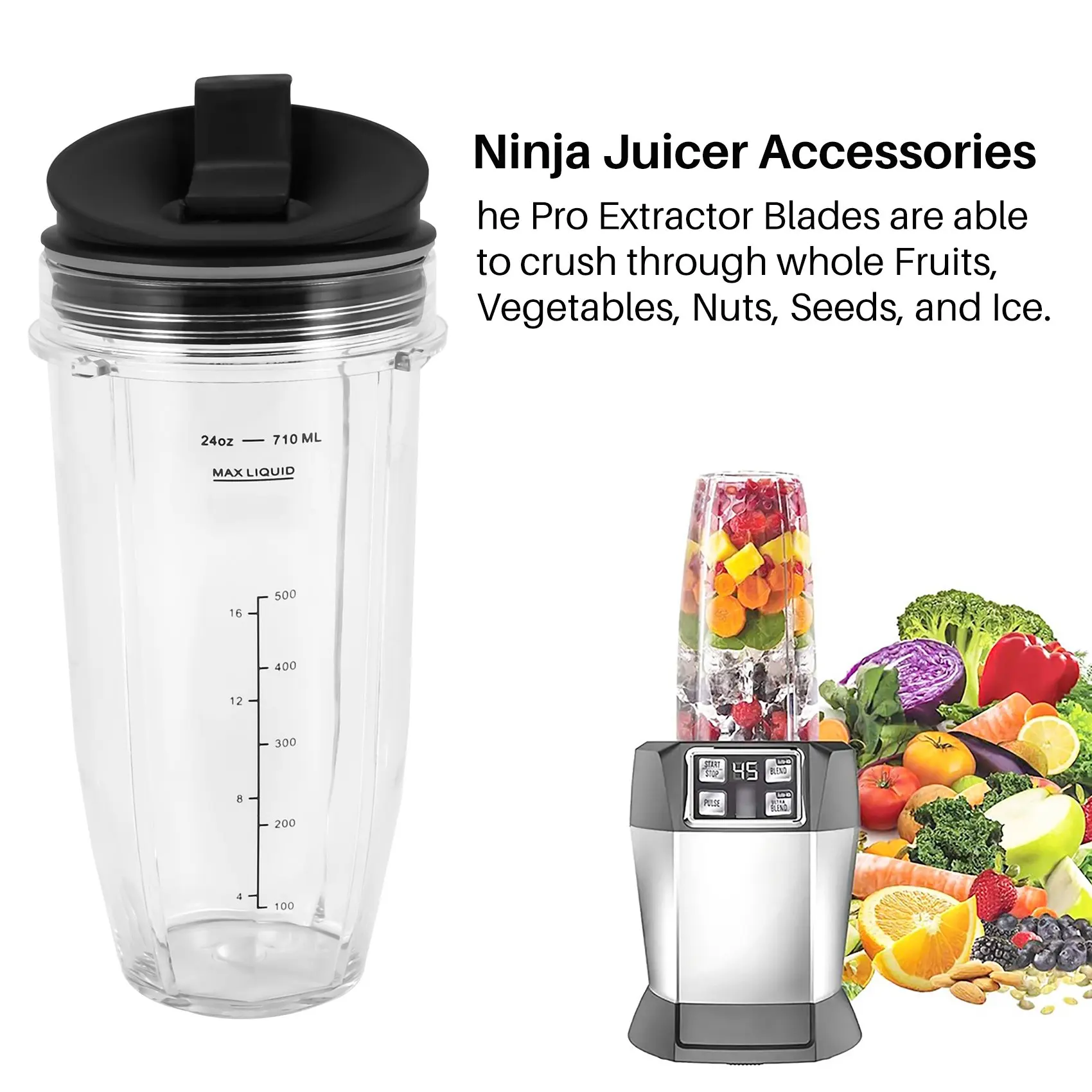 【alta-calidad】paquete-de-2-vasos-de-repuesto-de-24-onzas-con-tapa-y-boquilla-para-licuadoras-nutri-ninja-auto-iq-series-con-bl450-bl454-bl456-bl480-bl48