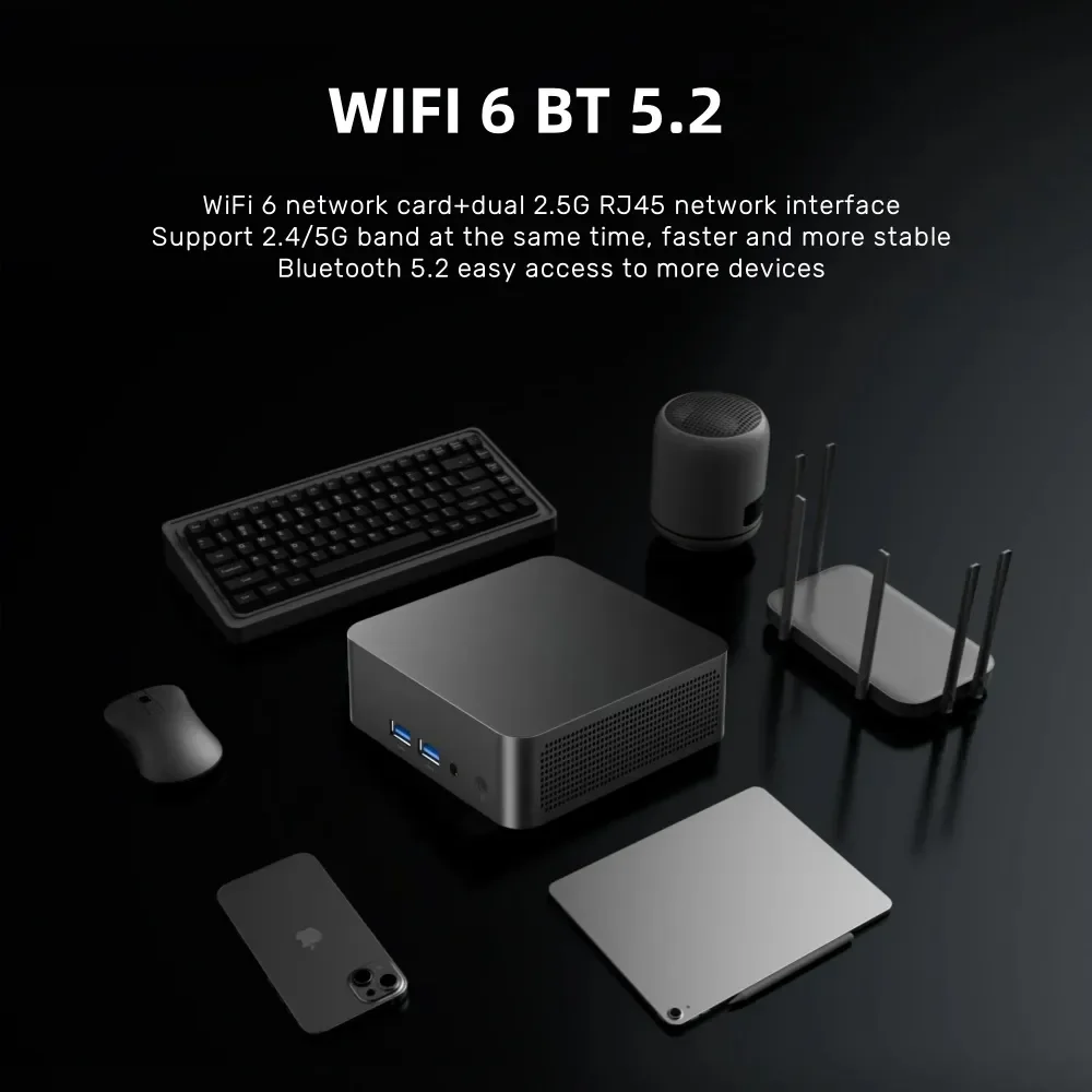 New Mini PC Intel Core i9 8950HK Celeron N5095A 16GB LPDDR4 1TB 2TB M.2 SSD Windows 11 Desktop Computer WiFi 6 1000Mbps