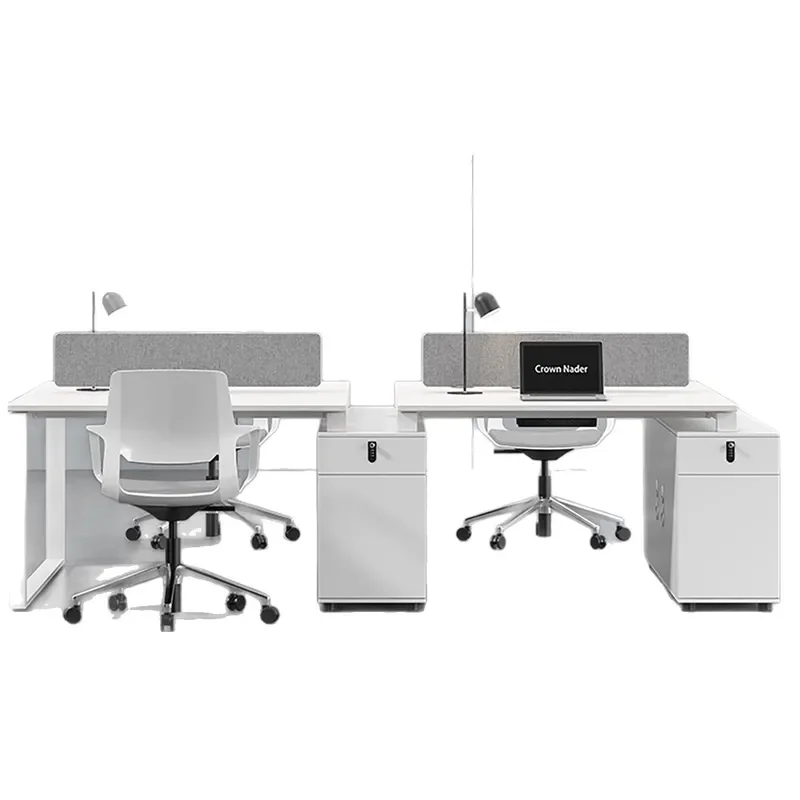 Modern Simple Stainless Steel Office Desk 4 Person 2 Person Combination Workstation Table