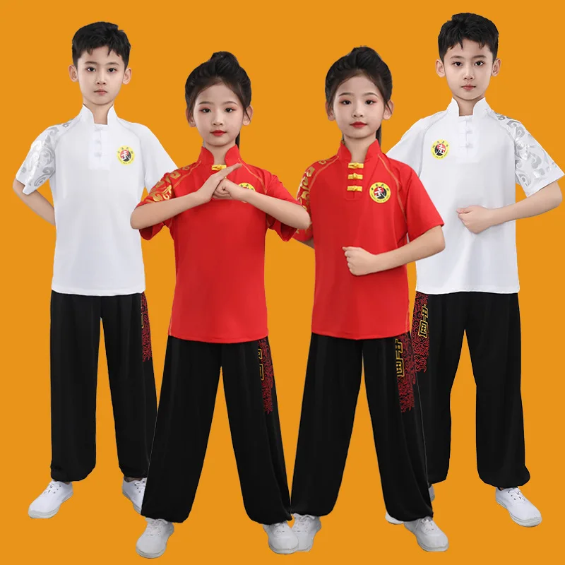 Children's Wushu Costume Adult Kids Kungfu Uniform Outfits Chinese Martial Arts Tai Chi Clothes Vintage Wing Chun Shaolin Suit