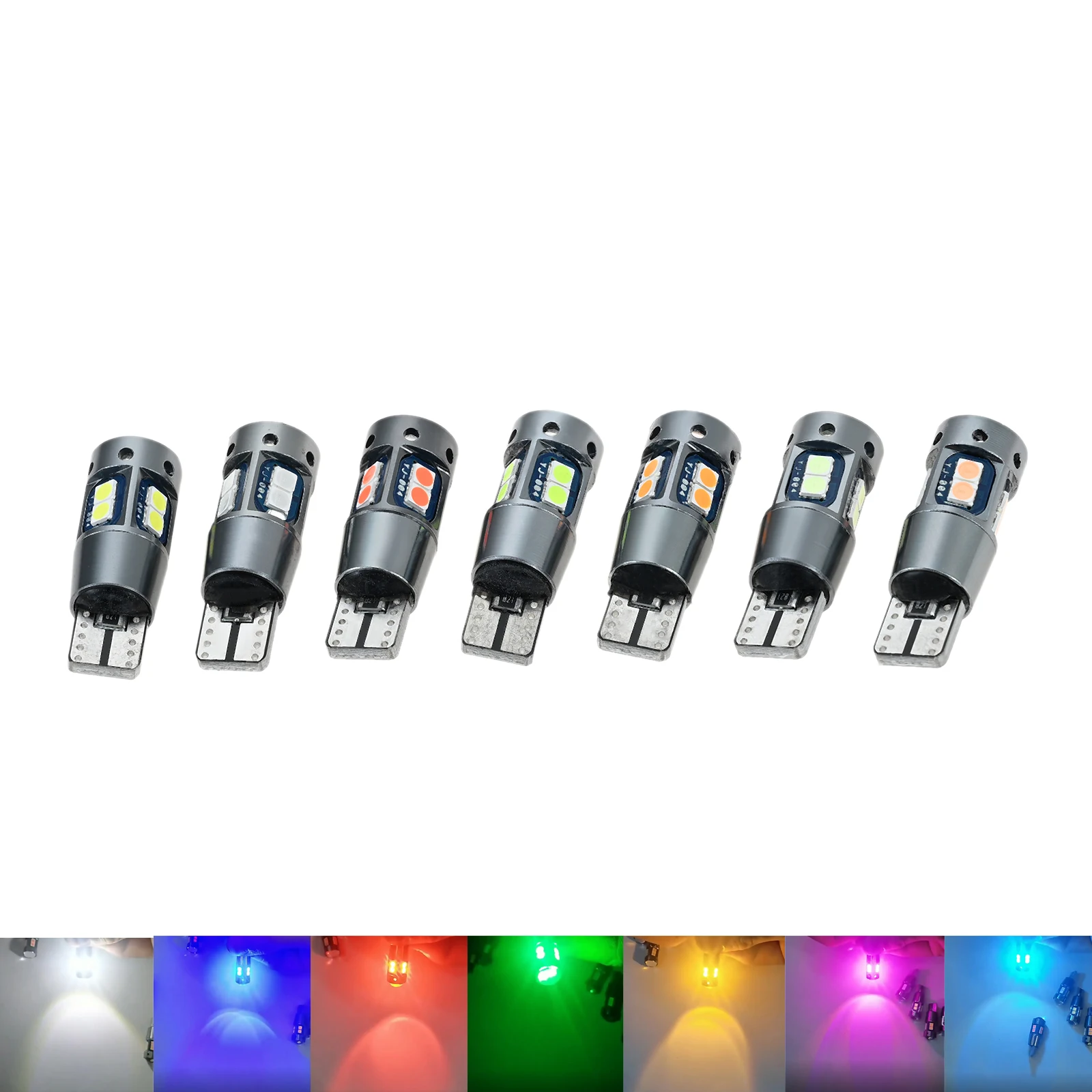

2Pcs Automotive LED Position Light Bulb T10 3030 10smd Led Bulbs 12V 0.2A High Brightness 12*36mm Car Accessories 7 Colors