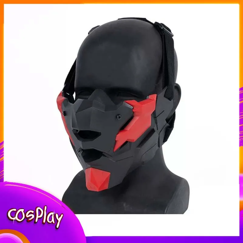

Mechanical Half-Face Mask Tactical Cosplay Costume Halloween Party Airsoft Paintball Outdoor Hunting Live CS Game Props Gift