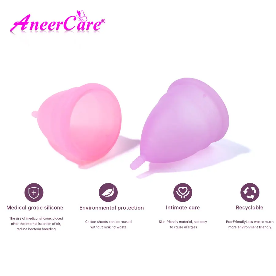 Soft Menstrual Cup - Best Sensitive Reusable Period Cup - Wear for 12 Hours - Tampon and Pad Alternative.