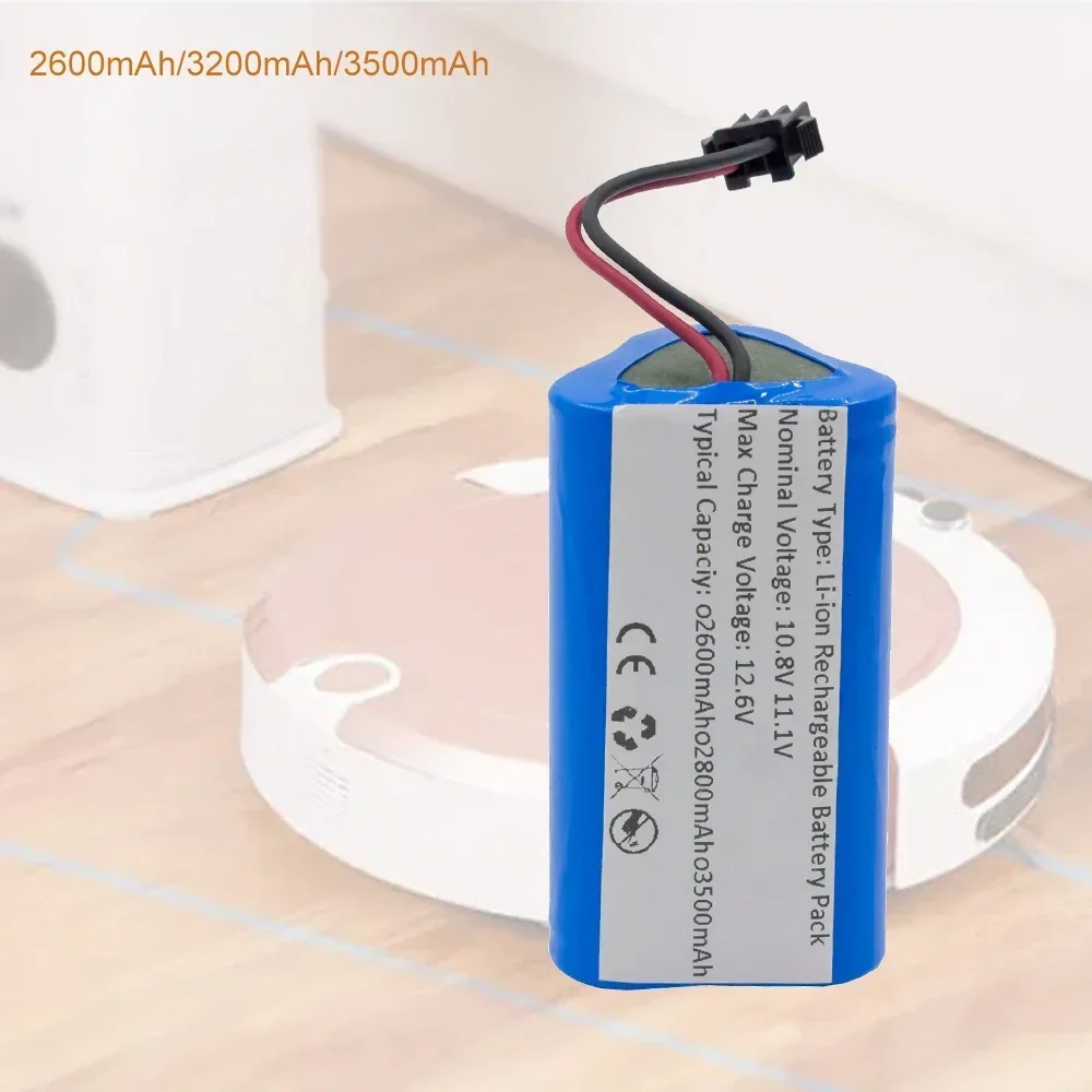 10.8V 11.1V Lithium Battery For CECOTEC For CONGA Slim 890,Wet Robotic Vacuum Cleaner 18650 Rechargeable Battery Dropshipping