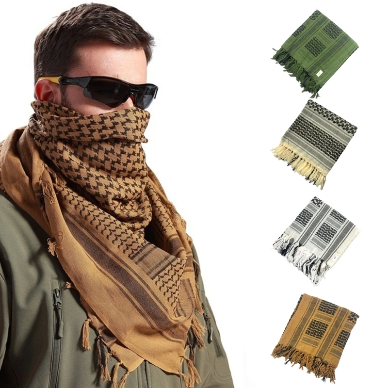 

9 Styles Stylish Arab Keffiyeh Shemagh Scarf Arabian Dubai Neckwrap Unisex Desert Dustproof Face Head Cover Breathable Headscarf