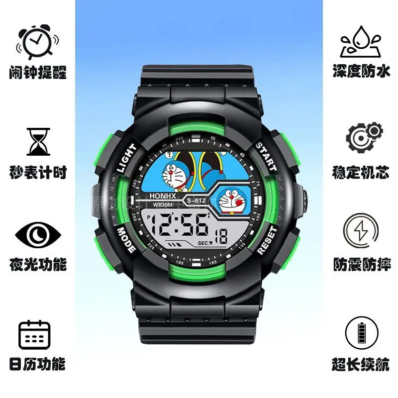 Anime Doraemon Nobita Shizuka Children's Watch Waterproof and Drop-proof Smart Electronic Watch Chronograph Watch Birthday Gift