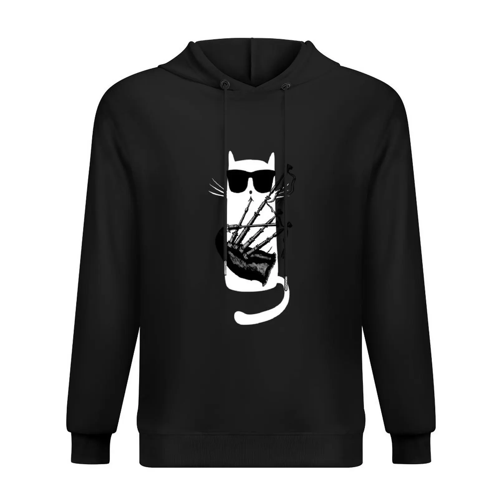 

Funny Cat Wearing Sunglasses Playing Bagpipes Hoodie men wear winter clothes men's winter sweater mens hoodies