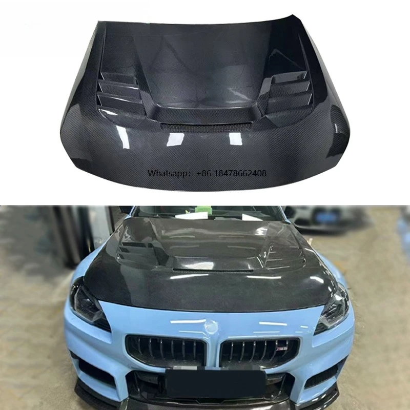 

V Style Dry Carbon Fiber Front Hood Bonnet Engine Cover for G87 M2 High Performance Kits Lightweight