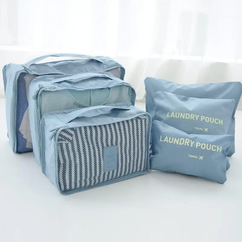 Bolsa Organizadora de Viaje, Juego de Seis Piezas para Ropa, Organizador de Equipaje, Estilo Japonés, Tela de Nailon para Nec...
