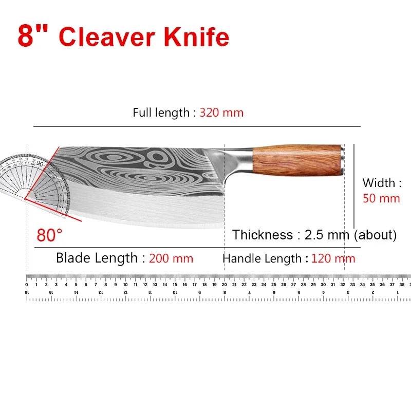 Sharp Kitchen Knives Handmade Butcher Knife Chef Knife Cleaver Cooking Tools Stainless Steel Chinese Knives