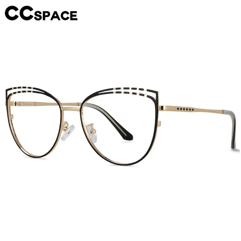 56662 Women Fashion Large Size Metal Optical Spectacle Frame Cat Eye Anti Blue Computer Glasses Eyebrow Glasses Frame