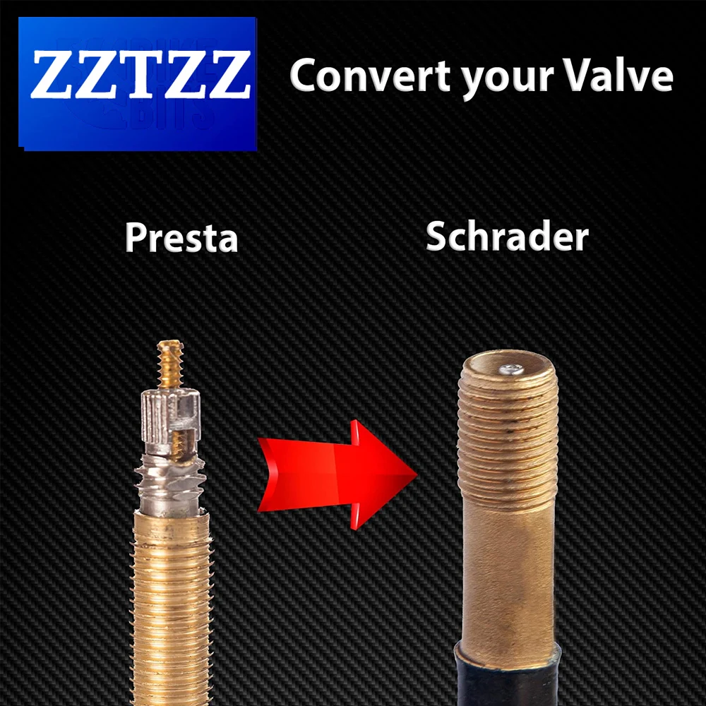 5Pc Presta Valve Adapter Convert Presta to Schrader French/UK to US Inflate Tire Using Standard Pump or Air Compressor