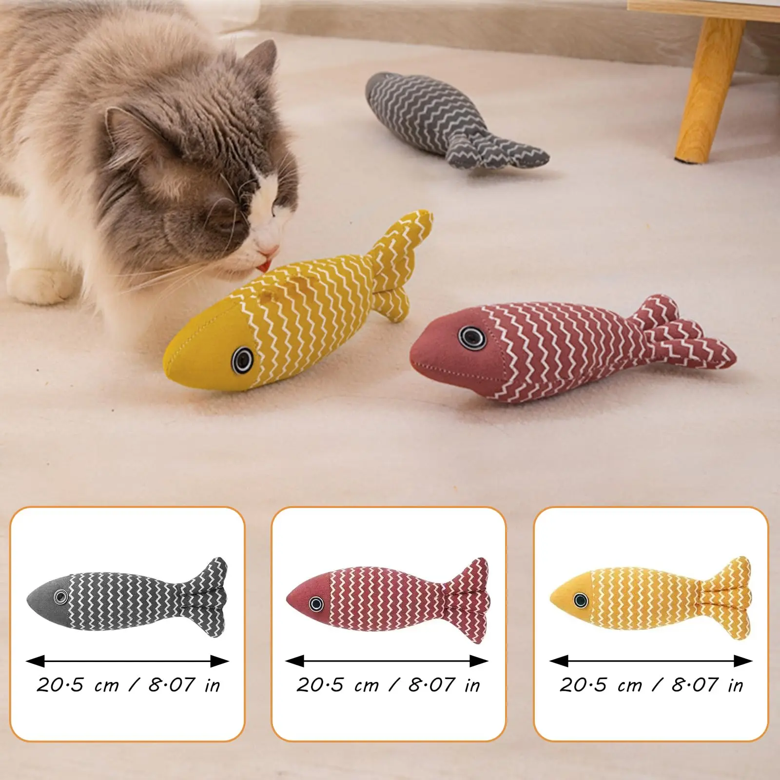 Cat Toys Fish Catnip Toys Interactive Cat Toy Cat Chew Toy Cat Pillow Toys Kitten Exercise Kicker Toys for Indoor Cats Kitty Kit