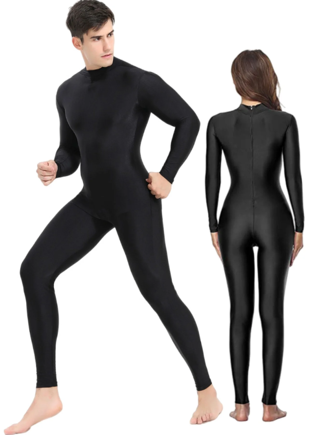 

Speerise Adult Long Sleeve Turtle Neck Unitard for Men One Piece Plus Size Full Body Women Jumpsuits Dance Wear Zentai Costumes