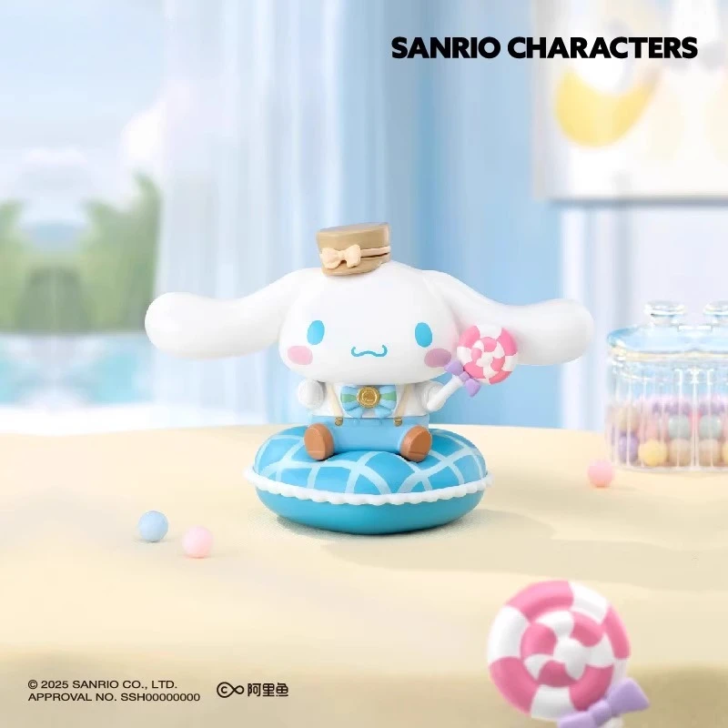 Caja ciega periférica de dulces con forma de corazón de la familia Sanrio, perro canela, perro Pacha, muñeca culomi Melotti, figura de adornos de escritorio