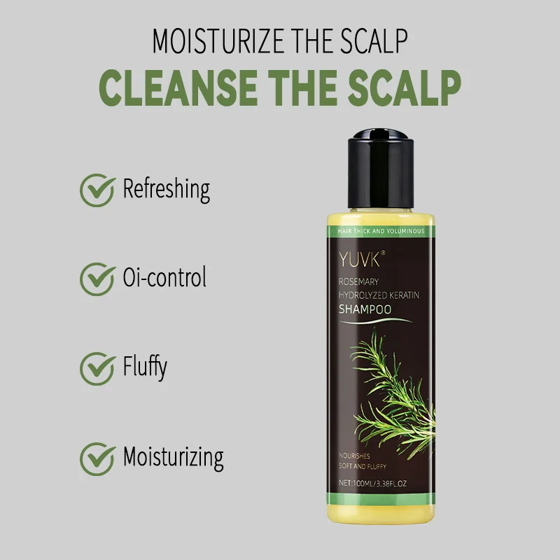 YUVK Rosemary Shampoo, Moisturizing Hair Shampoo for Women and Men to Gently Cleanse, Repair & Protect Strands