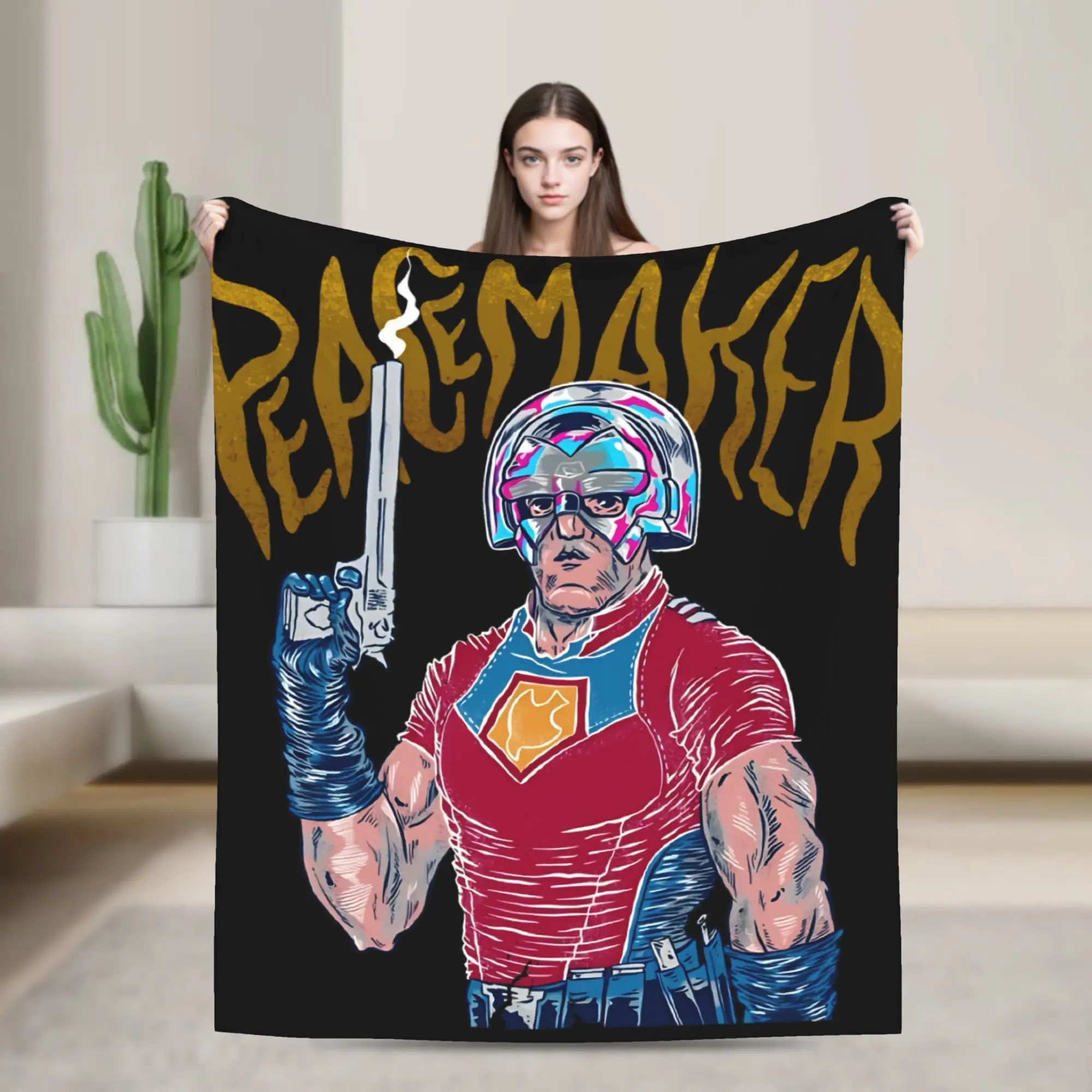 

Peacemaker Knitted Blanket Flannel Throw Blanket Home Couch Printed Ultra-Soft Warm Bedspreads