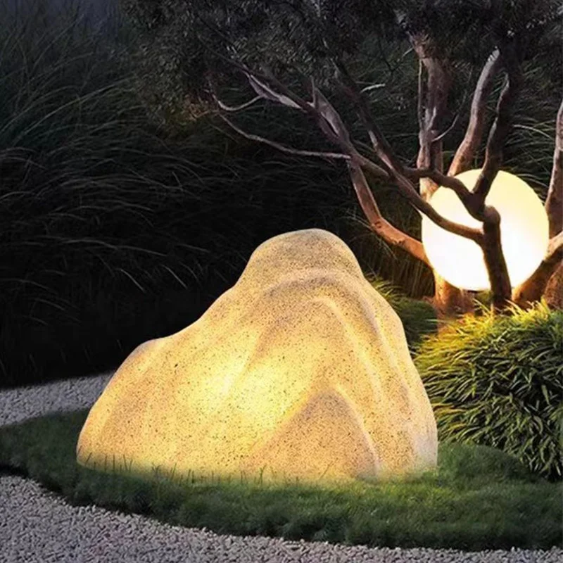 High Quality Solar Garden Decorative Landscape Light Outdoor Simulated Stone Light Waterproof Night Light Lawn Patio Path