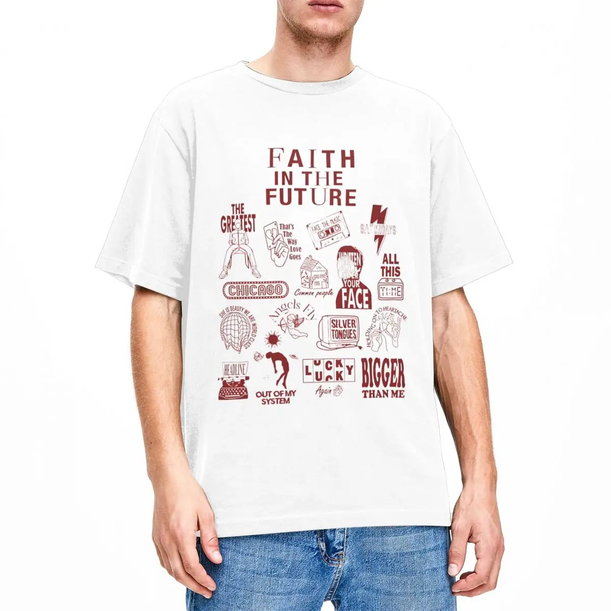 Camisetas de la gira mundial Faith In The Future para hombres y mujeres, Tops de algodón puro de Louis Tomlinsons, camiseta de manga corta con cuello redondo, Idea de regalo