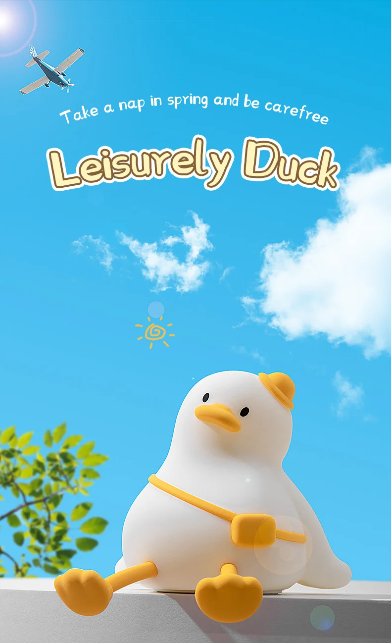 

Simulated Duck Silicone Lamp Soft Plush Light for Bedroom Decorative Night Light Animal Shape Bedside Lamp