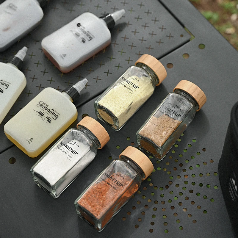 Outdoor portable barbecue seasoning bottle combination picnic seasoning split bottle oil bottle storage bag