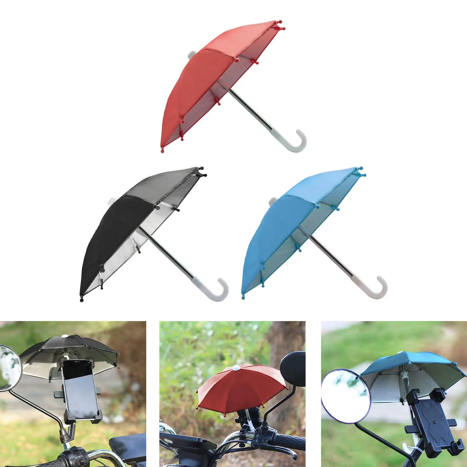 Decorative Phone Umbrella Anti Refection Sun Shade for Outdoor Riding