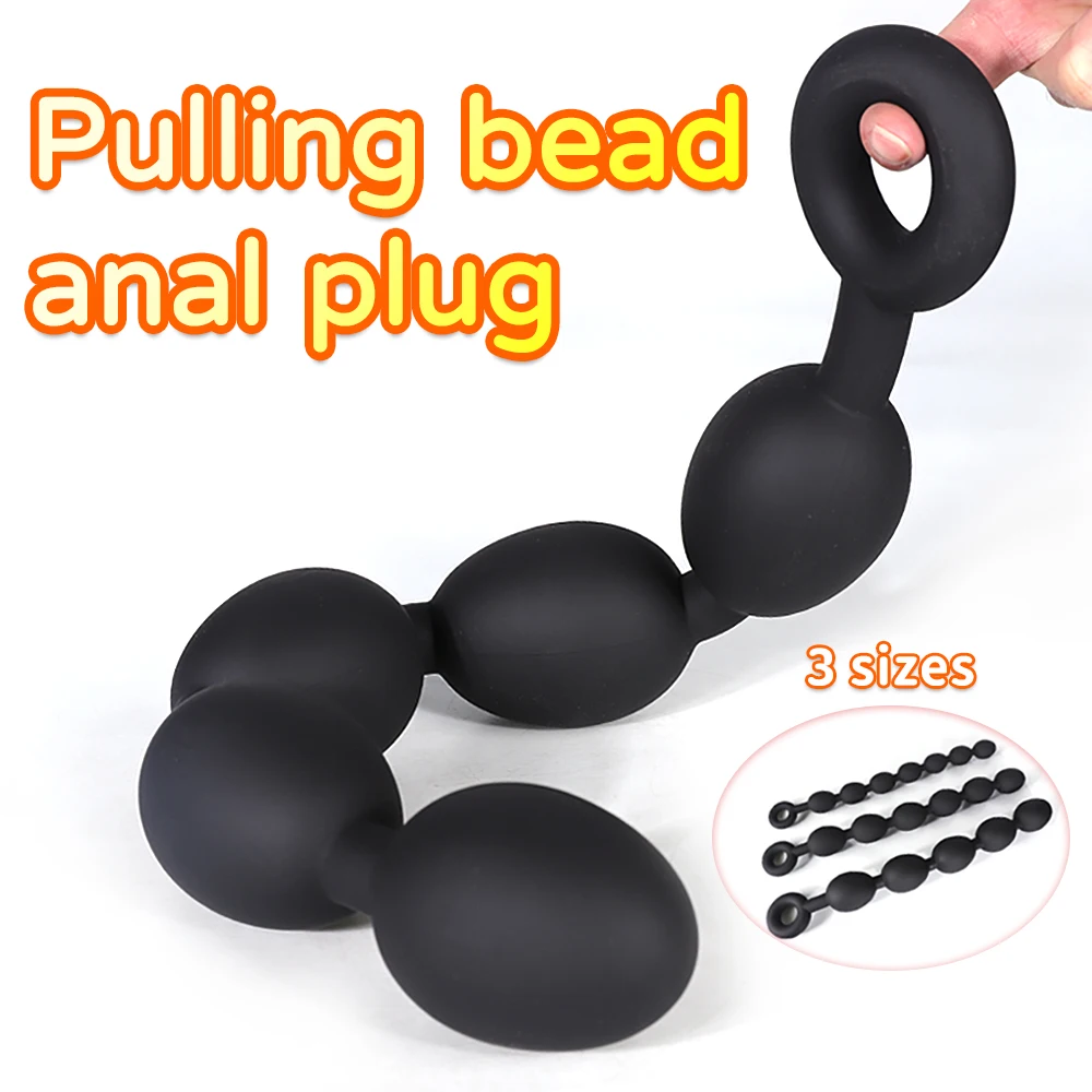 Eggs Shape Pull Beads Prostate Massage Long Deep Butt Anal Plug Liquid Medical Silicone Ovipositor Fun Sexual Toys For Men/Women - view 6